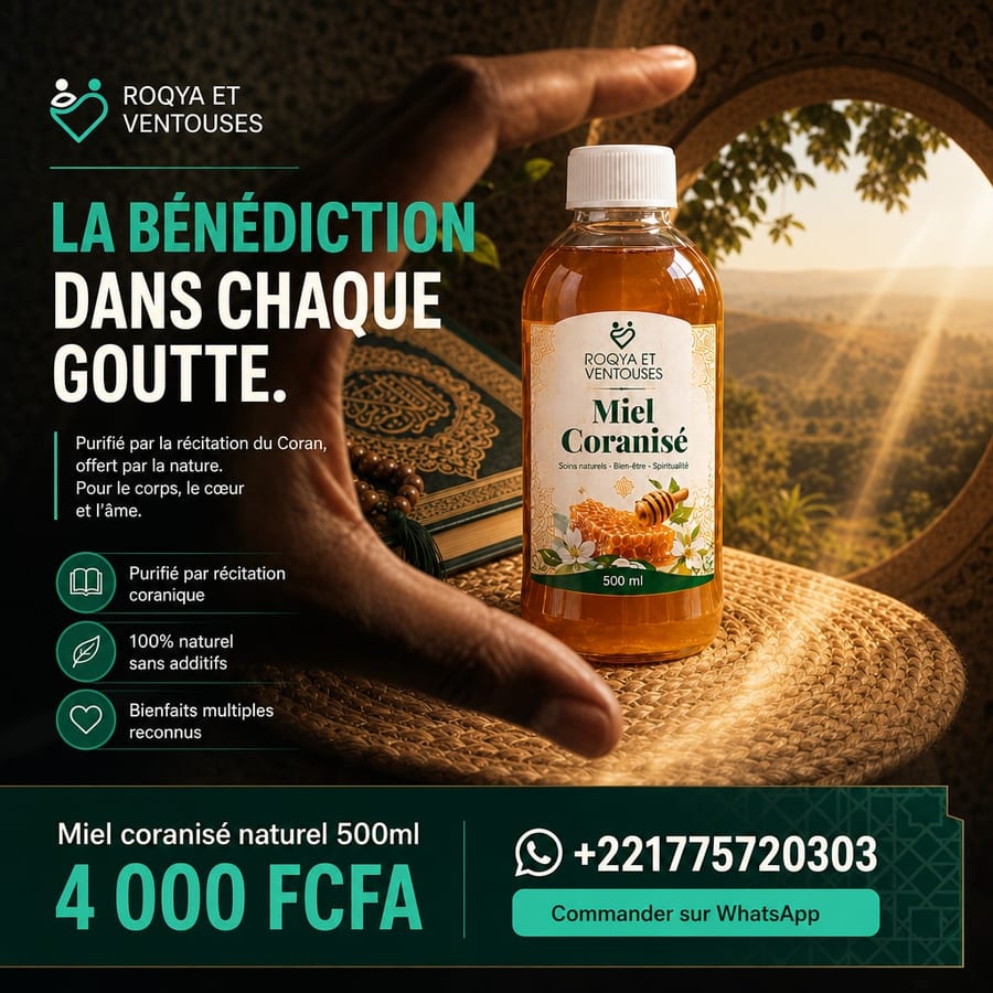 Affiche créée avec Jaarle : Miel coranisé naturel 500ml